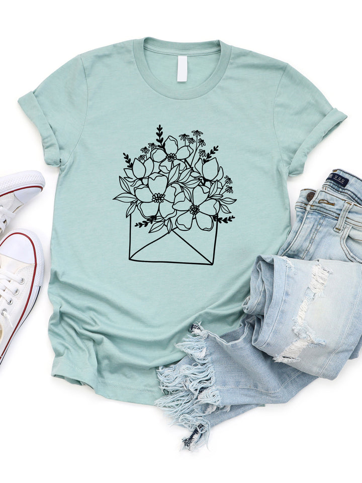 Floral Envelope Graphic Tee