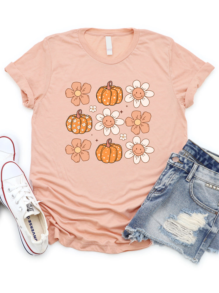 Flowers & Pumpkin Graphic Tee