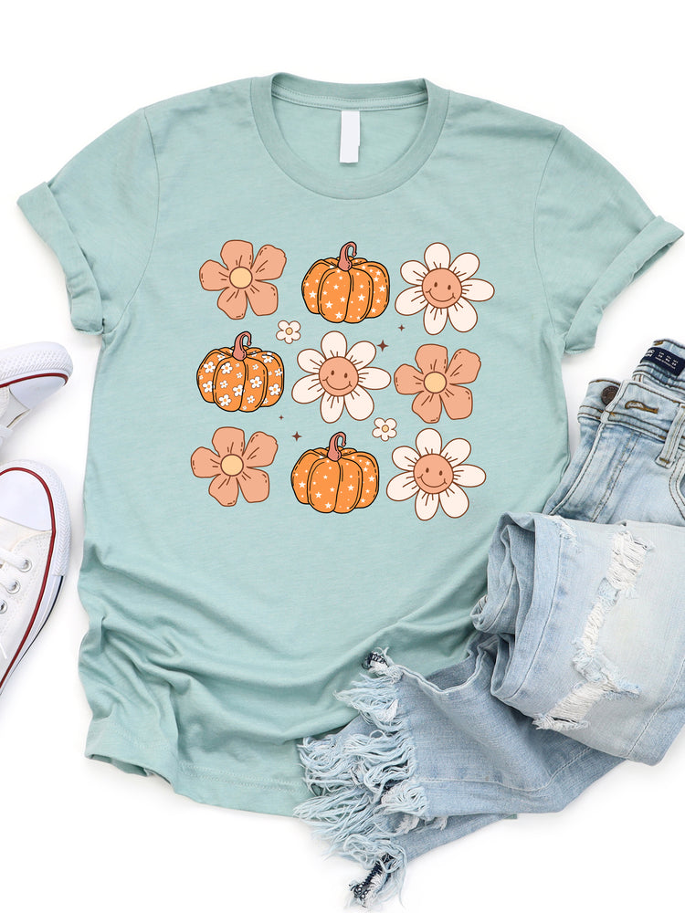 Flowers & Pumpkin Graphic Tee