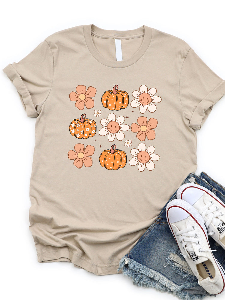 Flowers & Pumpkin Graphic Tee