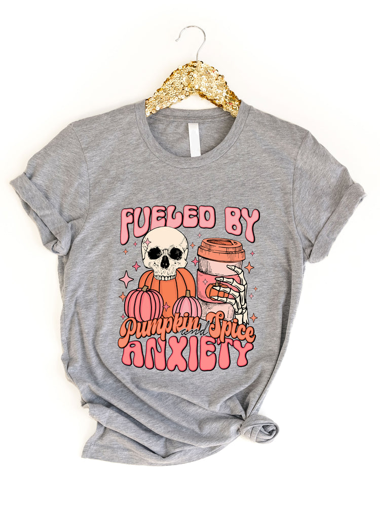 Fueled By Pumpkin Spice & Anxiety Graphic Tee
