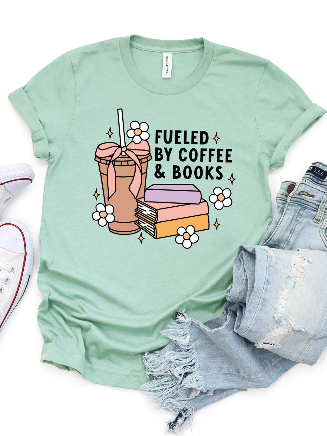 Fueled by Coffee & Books Coquette Graphic Tee