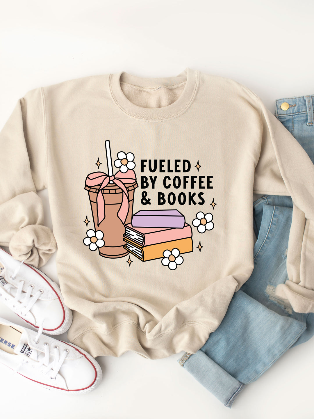 Fueled by Coffee & Books Graphic Sweatshirt