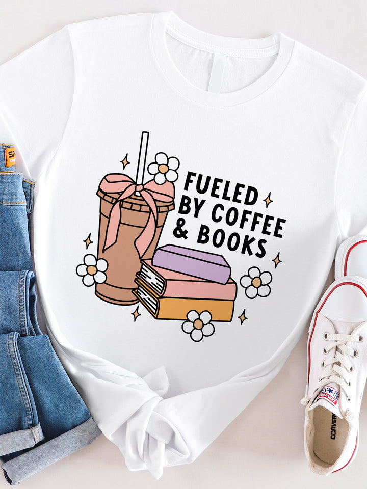 Fueled by Coffee & Books Coquette Graphic Tee