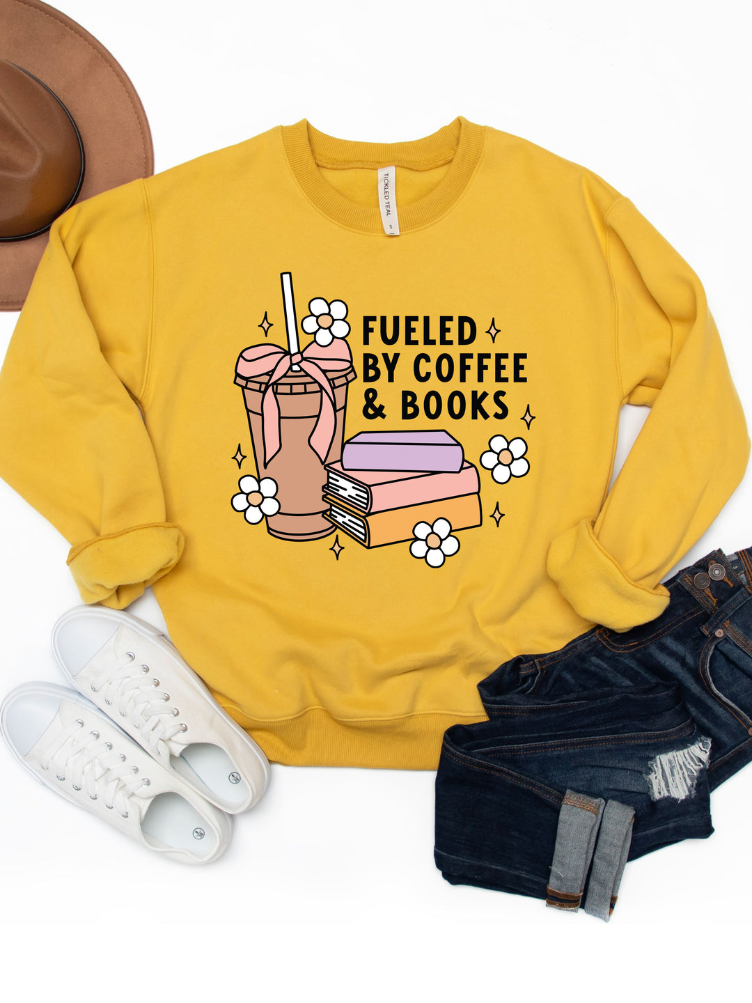 Fueled by Coffee & Books Graphic Sweatshirt