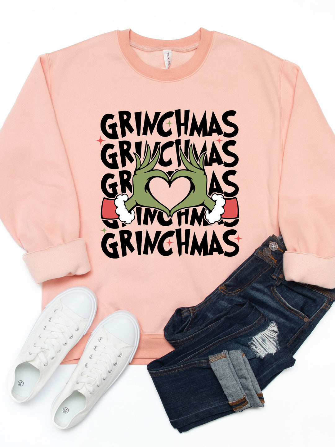 Grinchmas Hand Heart Graphic Sweatshirt