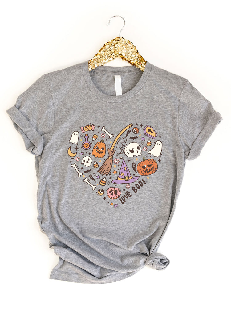 Love Boo Halloween Heart Graphic Tee