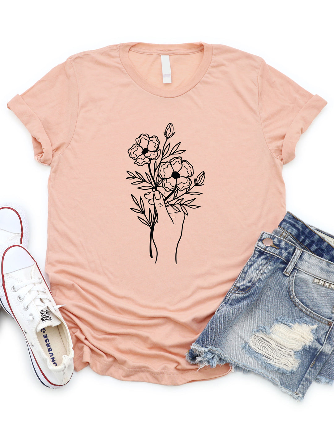 Floral Bouquet Hand Graphic Tee