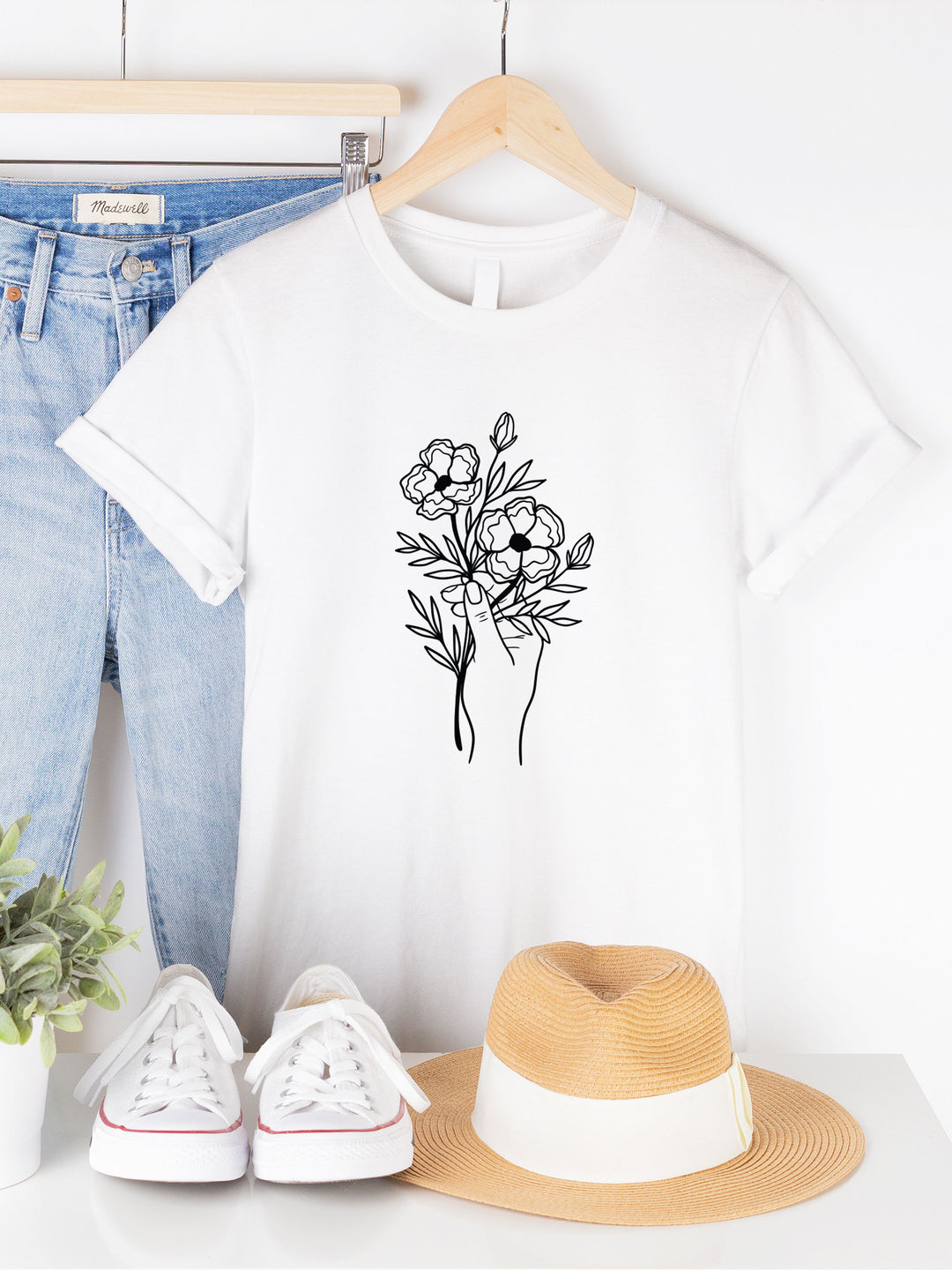 Floral Bouquet Hand Graphic Tee