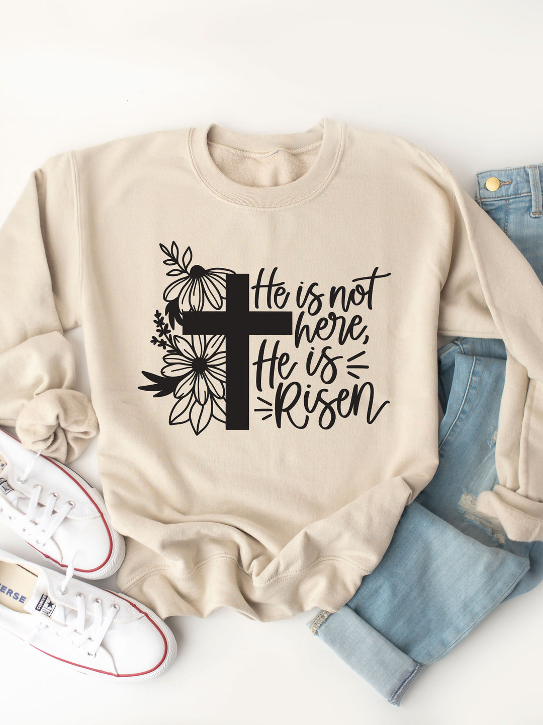 He is not here, He is risen Graphic Sweatshirt