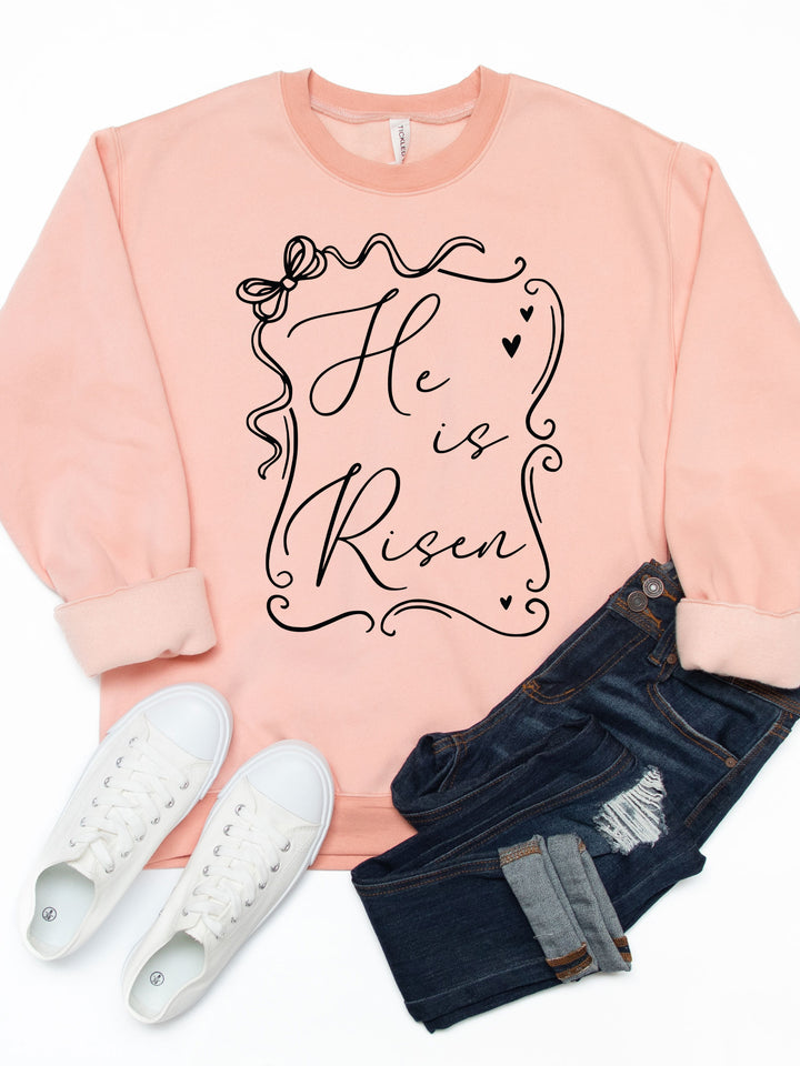 He is Risen Coquette Frame Graphic Sweatshirt