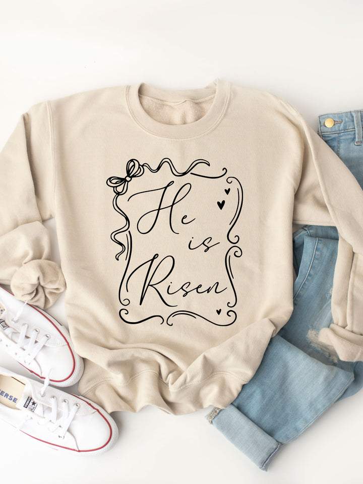 He is Risen Coquette Frame Graphic Sweatshirt