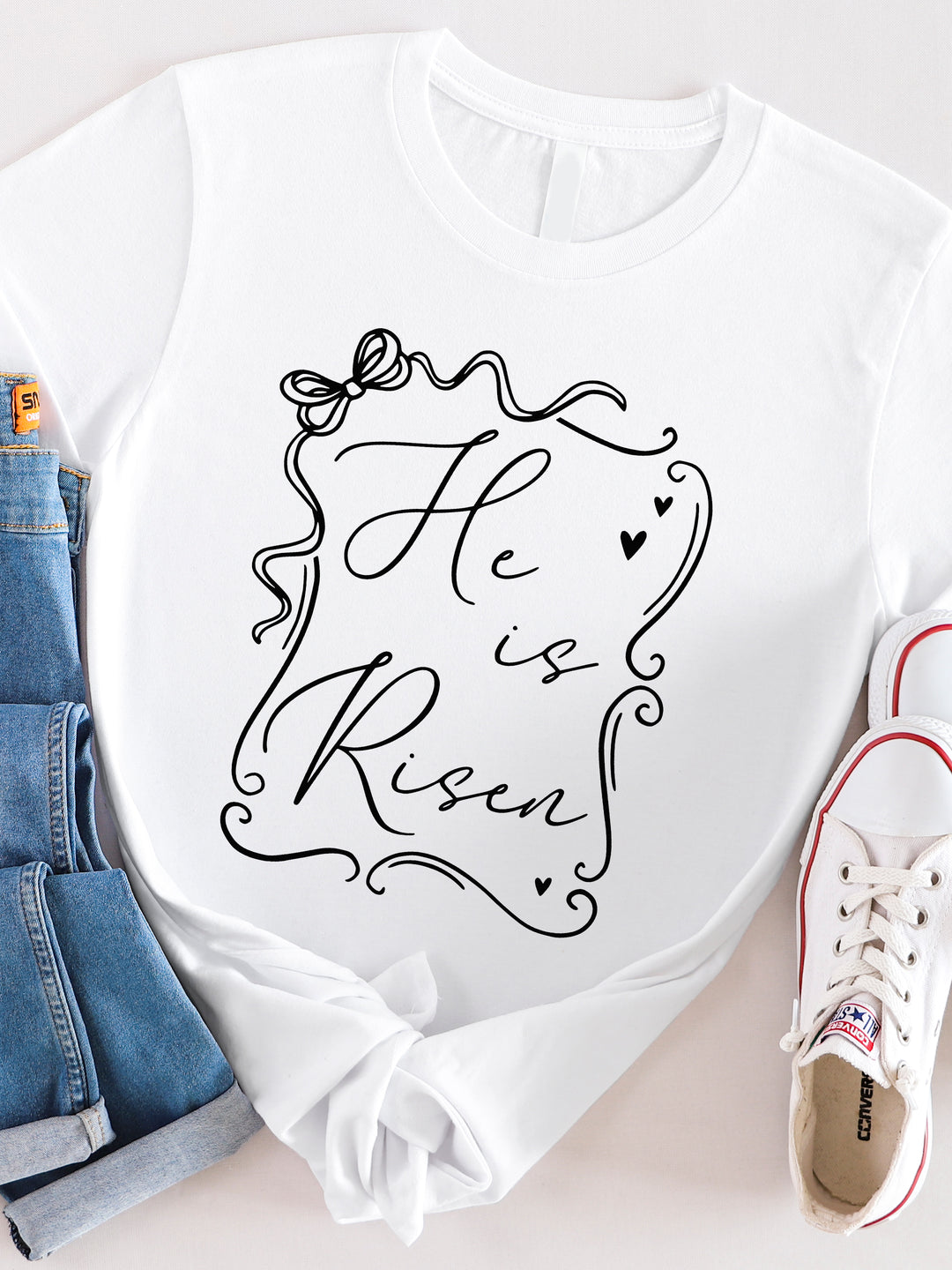 He is Risen Coquette Frame Graphic Tee