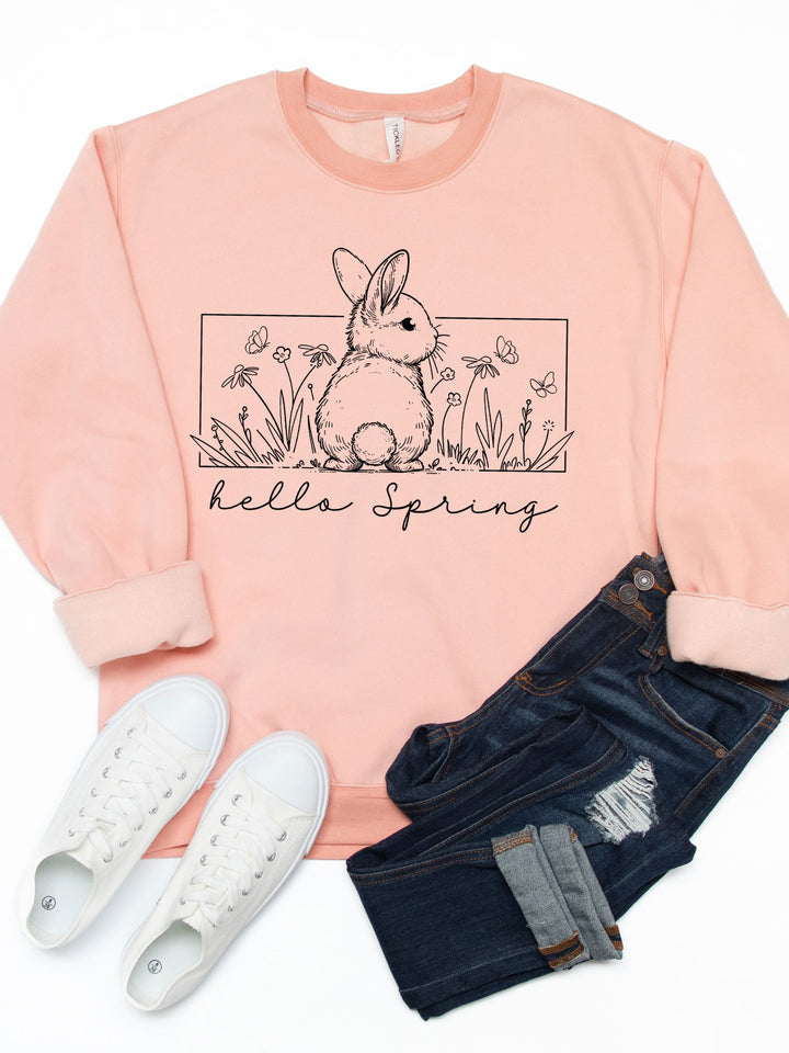 Hello Spring Bunny Graphic Sweatshirt