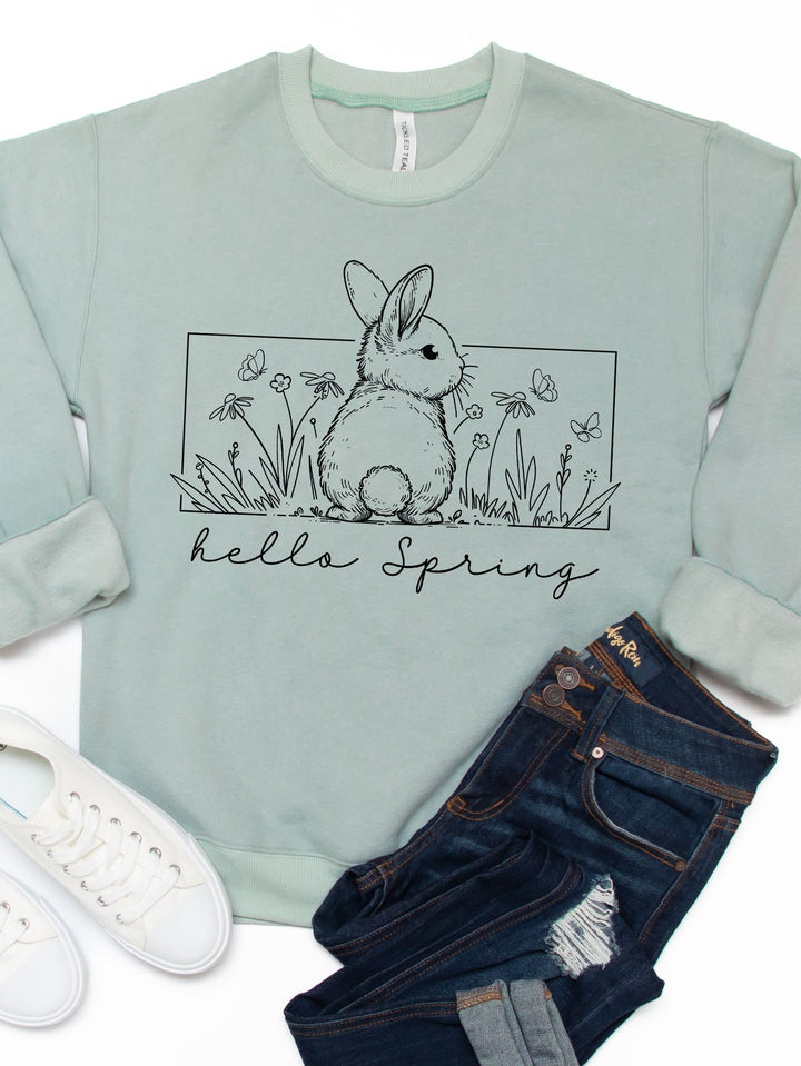 Hello Spring Bunny Graphic Sweatshirt