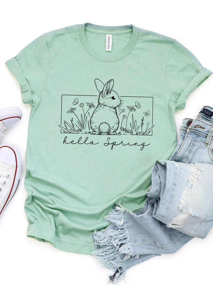 Hello Spring Bunny Graphic Tee