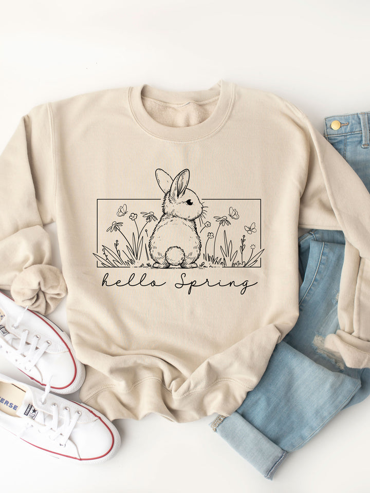 Hello Spring Bunny Graphic Sweatshirt