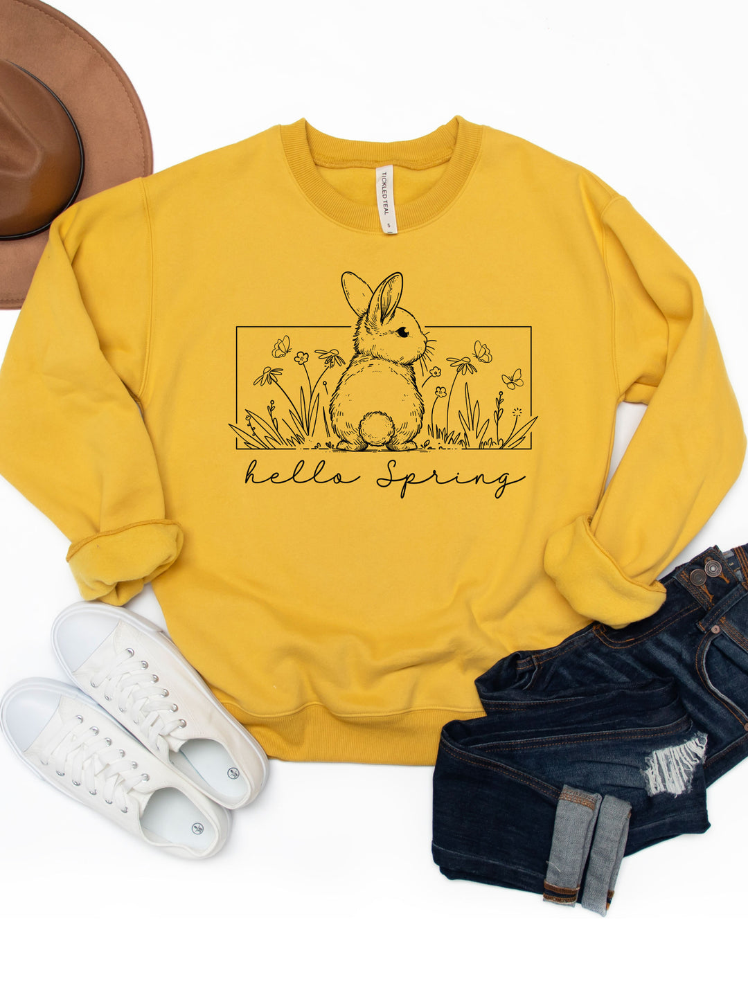 Hello Spring Bunny Graphic Sweatshirt