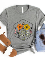 Hexagon Floral Graphic Tee