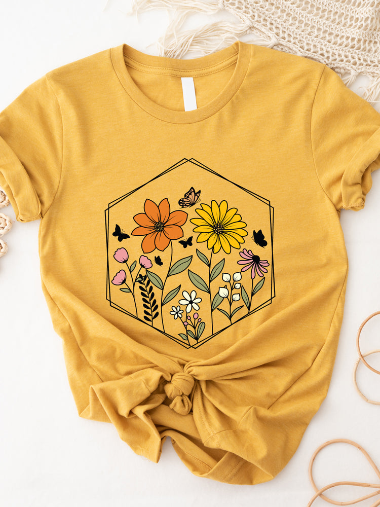 Hexagon Floral Graphic Tee