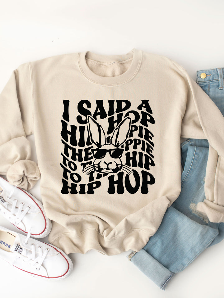 To the Hip Hip Hop Bunny Graphic Sweatshirt