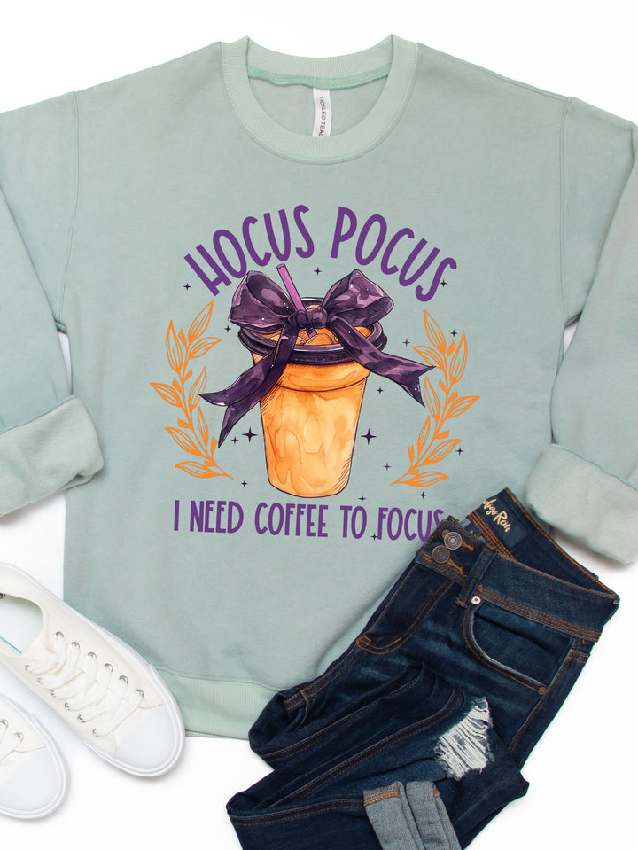 Hocus Pocus I Need Coffee To Focus Graphic Sweatshirt