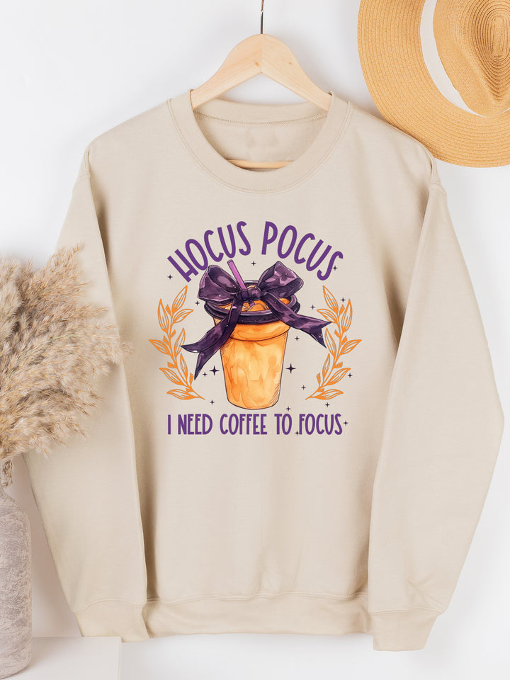 Hocus Pocus I Need Coffee To Focus Graphic Sweatshirt