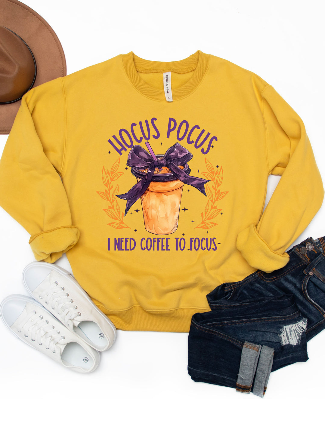 Hocus Pocus I Need Coffee To Focus Graphic Sweatshirt