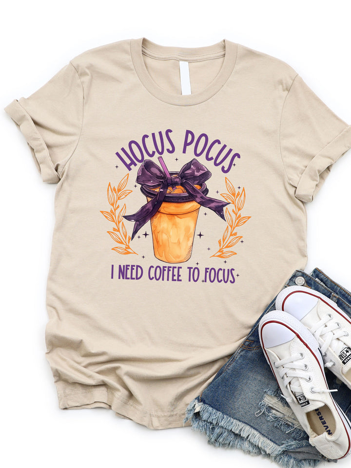 Hocus Pocus, I Need Coffee To Focus Graphic Tee