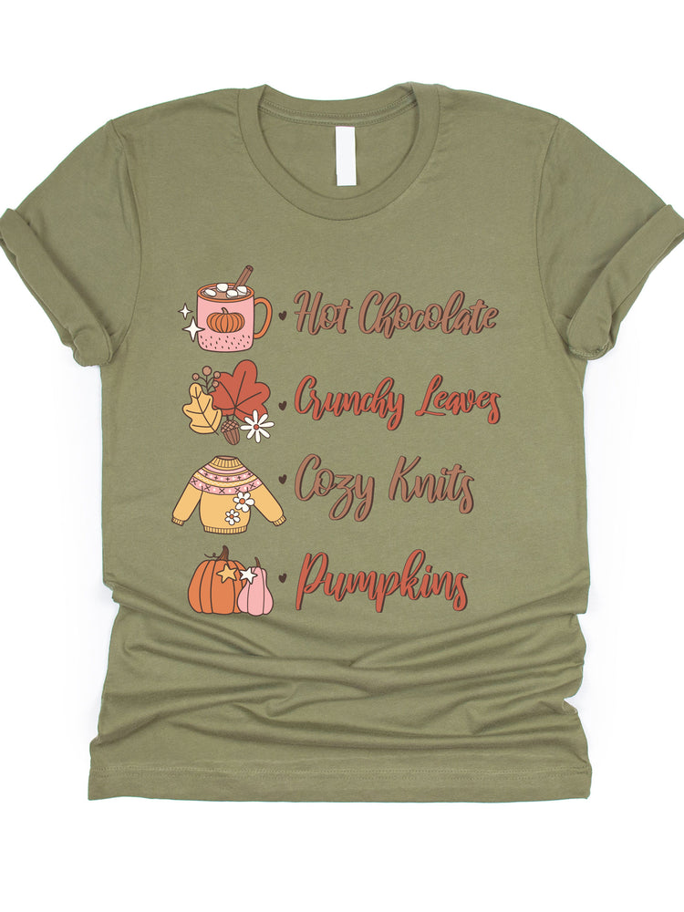 Hot Chocolate Crunchy Leaves Graphic Tee