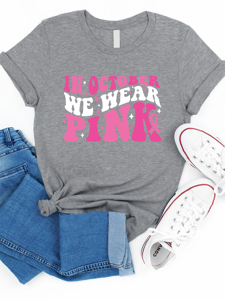 In October We Wear Pink Graphic Tee