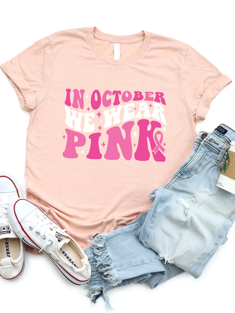 In October We Wear Pink Graphic Tee