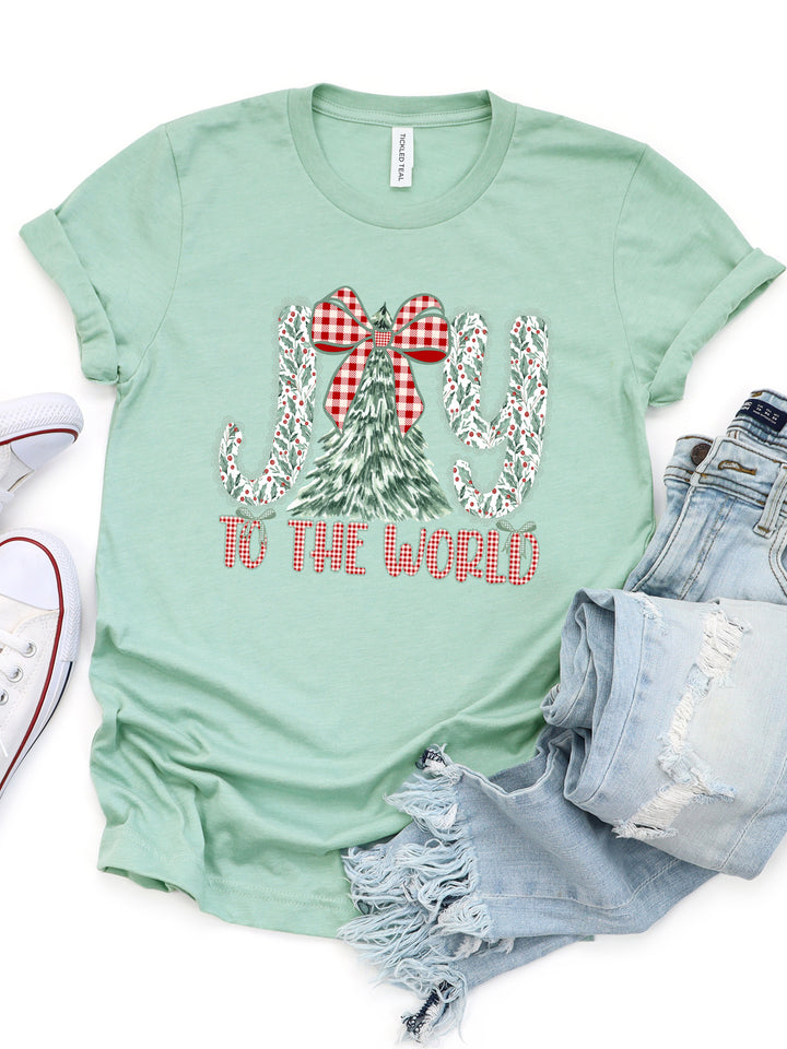 Patterned Joy to the World Graphic Tee