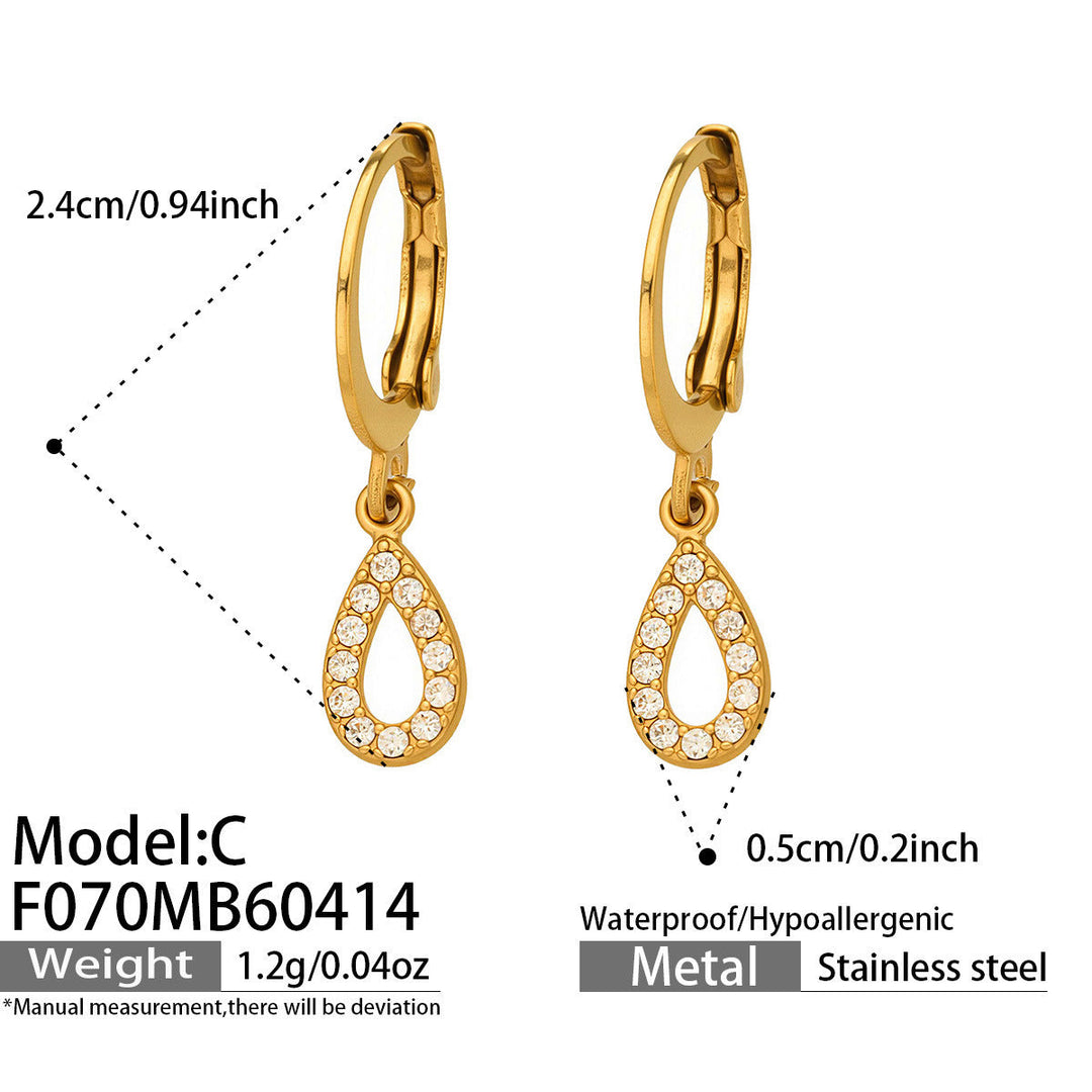 Pavé Teardrop Huggie Hoop Earrings