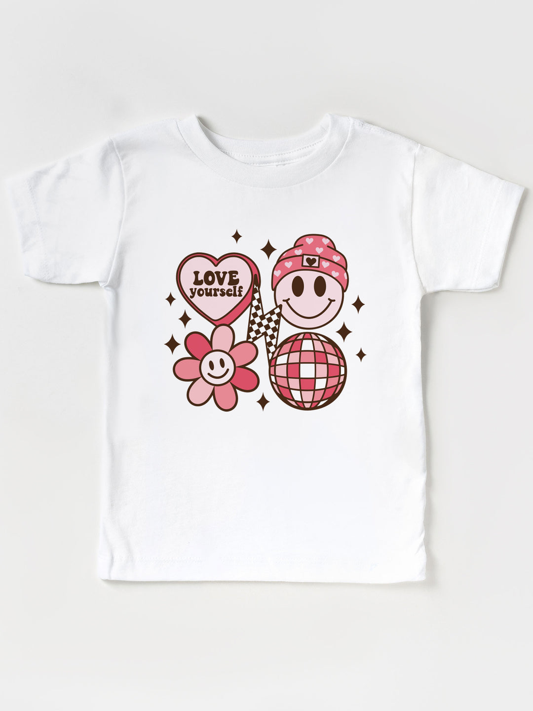Love Yourself Smiley Face Graphic Tee