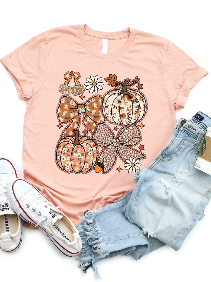 Lace Floral Pumpkin Graphic Tee