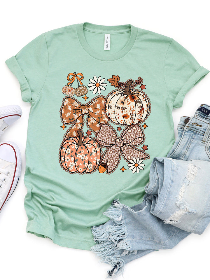 Lace Floral Pumpkin Graphic Tee