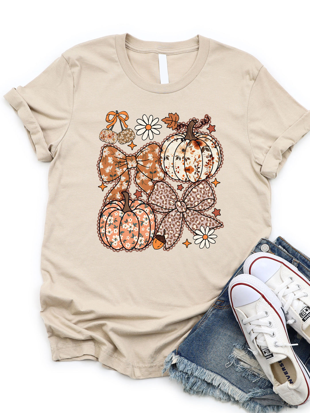 Lace Floral Pumpkin Graphic Tee