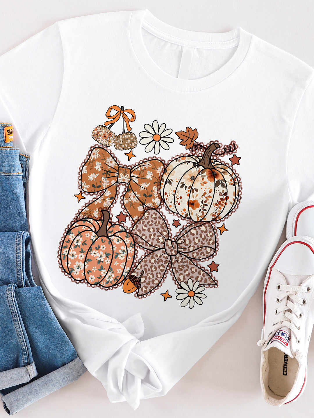 Lace Floral Pumpkin Graphic Tee