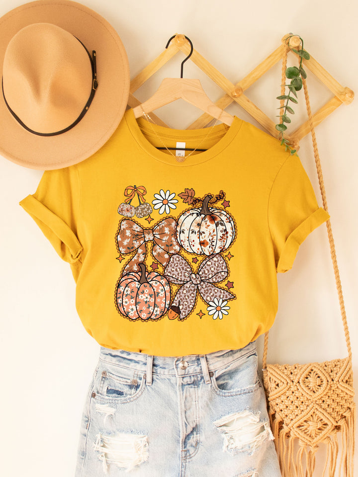Lace Floral Pumpkin Graphic Tee