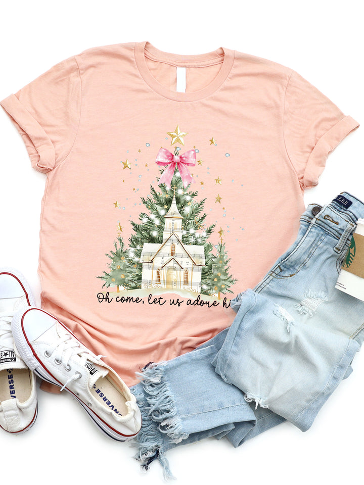 Let us Adore Him Christmas Graphic Tee
