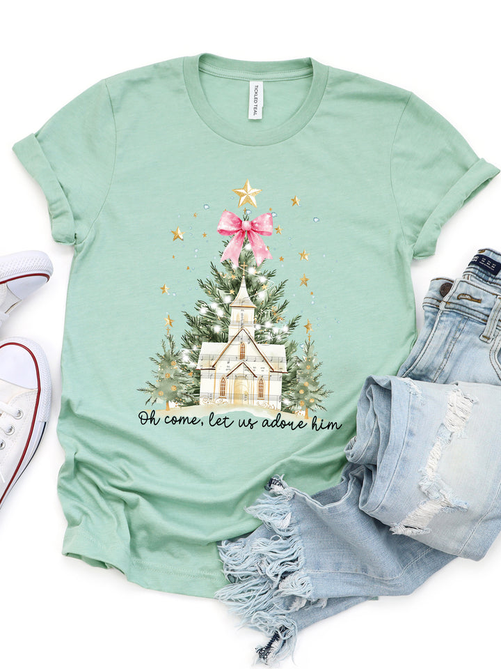 Let us Adore Him Christmas Graphic Tee