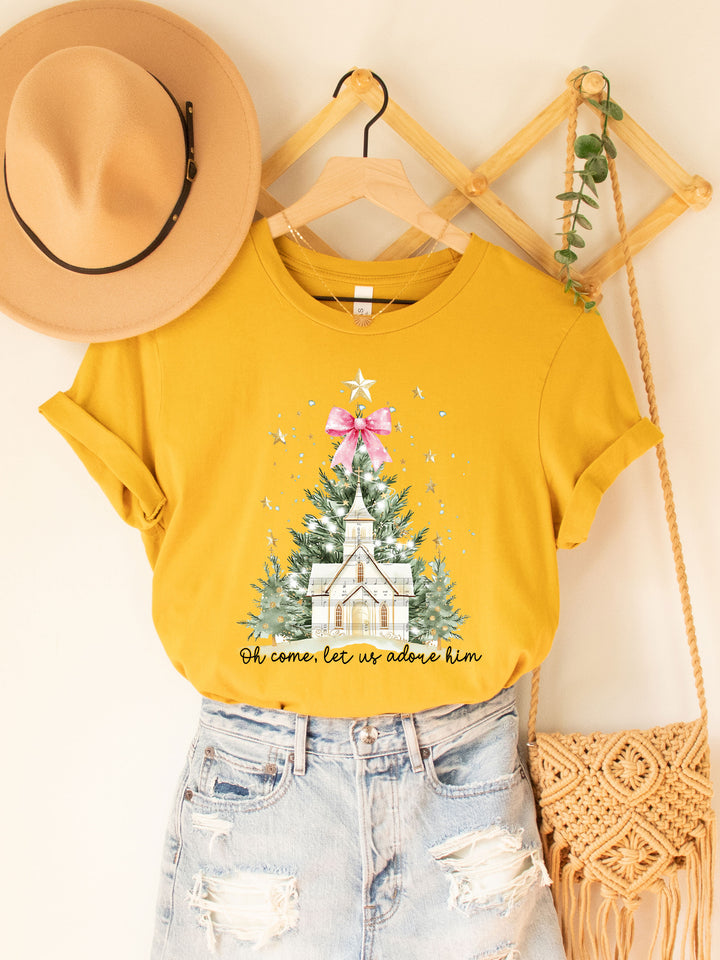 Let us Adore Him Christmas Graphic Tee