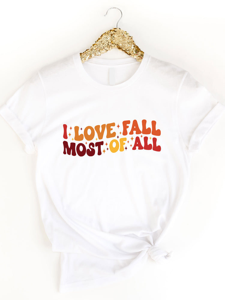 I Love Fall Most Of All Stars Graphic Tee