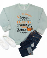 Love, Laughter, & Pumpkin Spice Graphic Sweatshirt