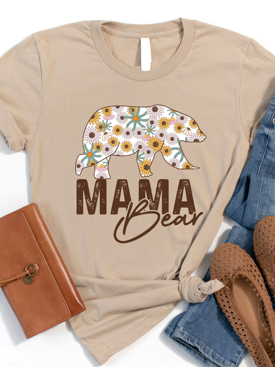 Fall Floral Mama Bear Graphic Tee
