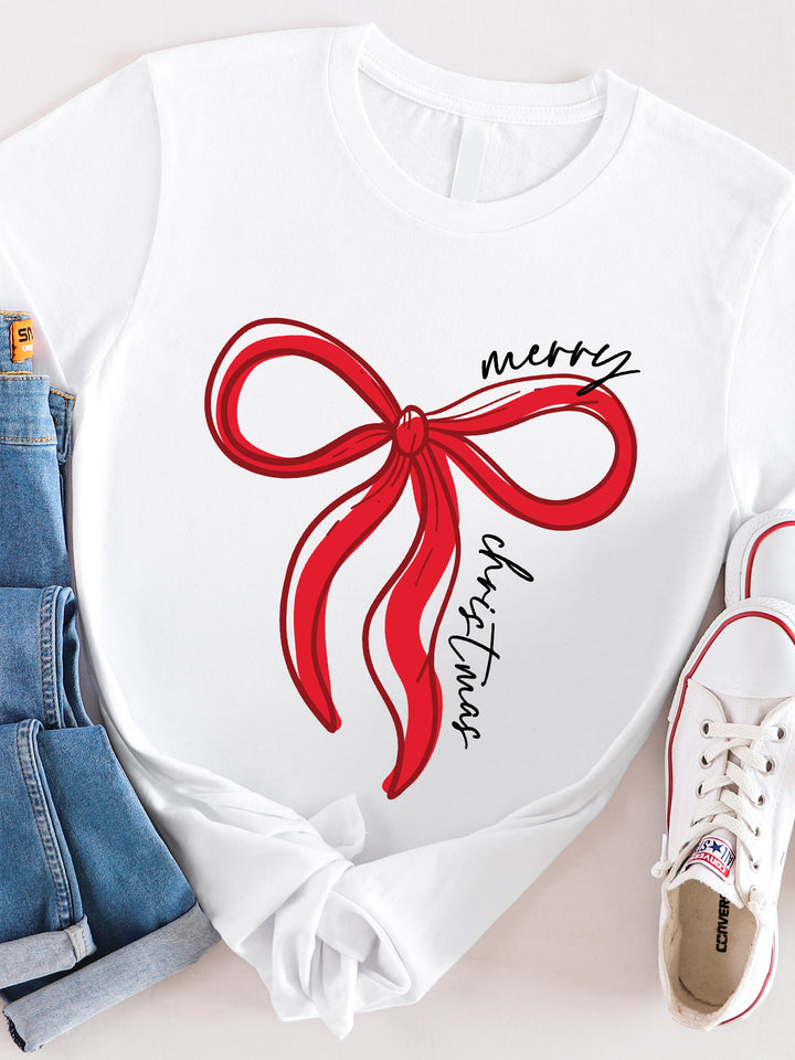 Merry Christmas Bow Graphic Tee
