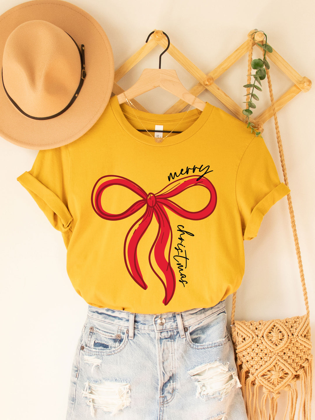 Merry Christmas Bow Graphic Tee