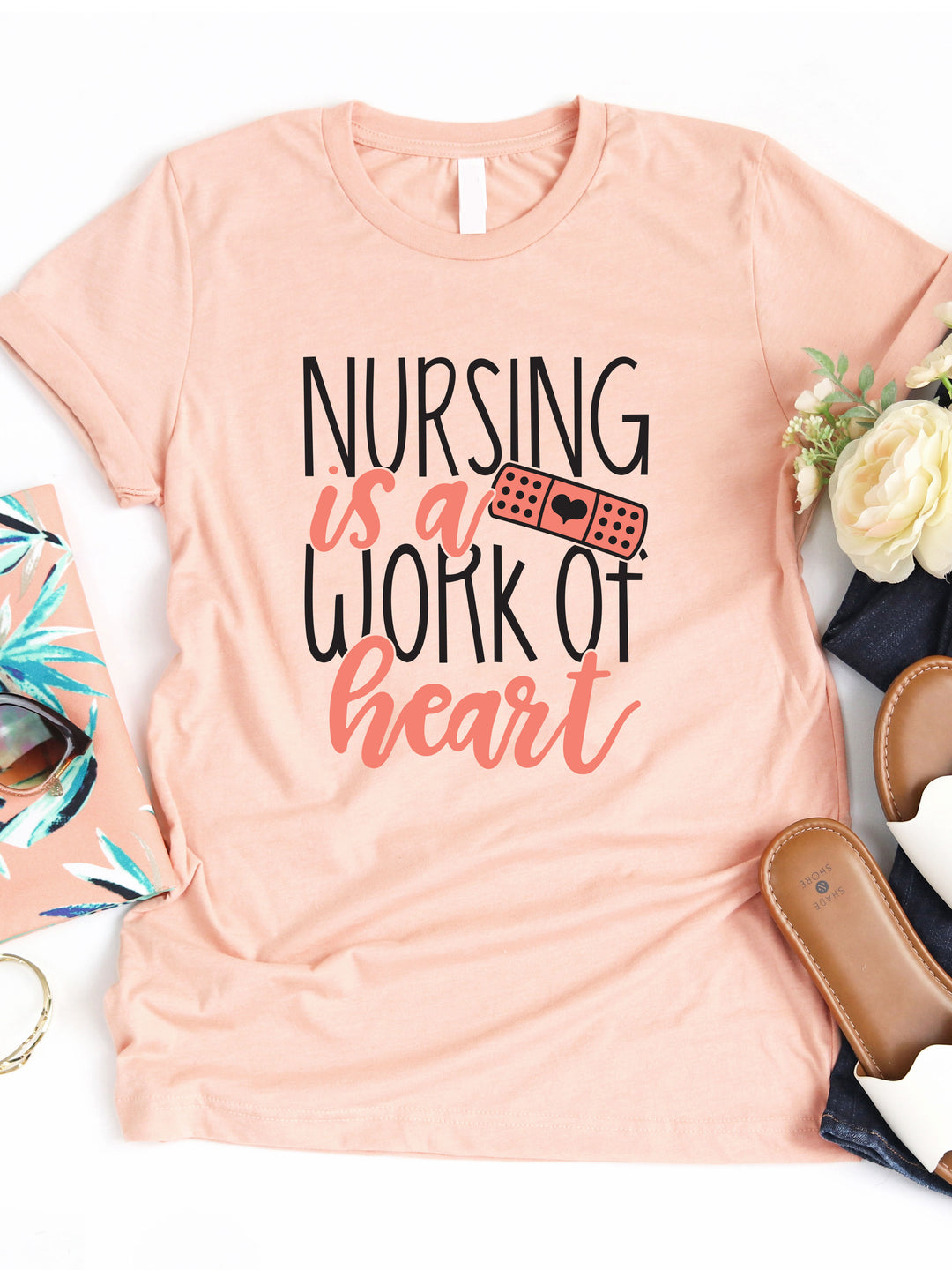 Nursing is a work of heart Graphic Tee