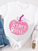 In October We Wear Pink Pumpkin Graphic Tee